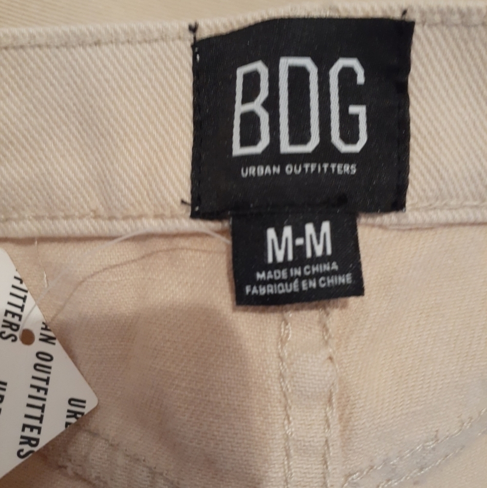 Urban Outfitters Distressed Cream Denim Mini-Skirt Size M - Picture 6 of 7